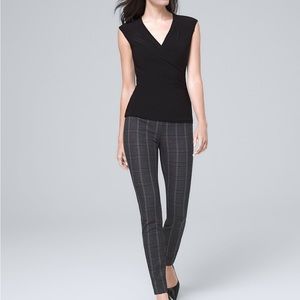 WHBM Comfort Stretch Plaid Skinny Ankle Pants